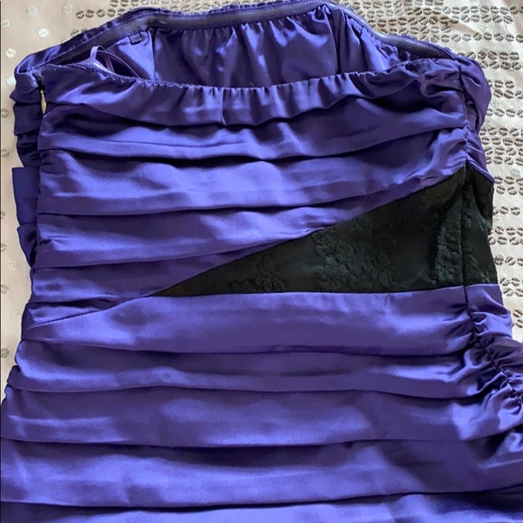 Express Gorgeous Purple Ruched Dress w/Lace Panels - Picture 5 of 9